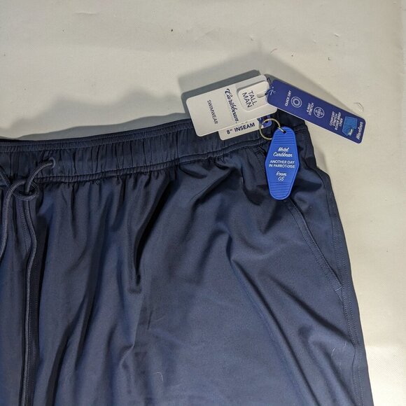 NEW- 4XT Tall Roundtree & Yorke Swim Lined Trunks Quick Dry Polyester 8"I Navy - Picture 3 of 9
